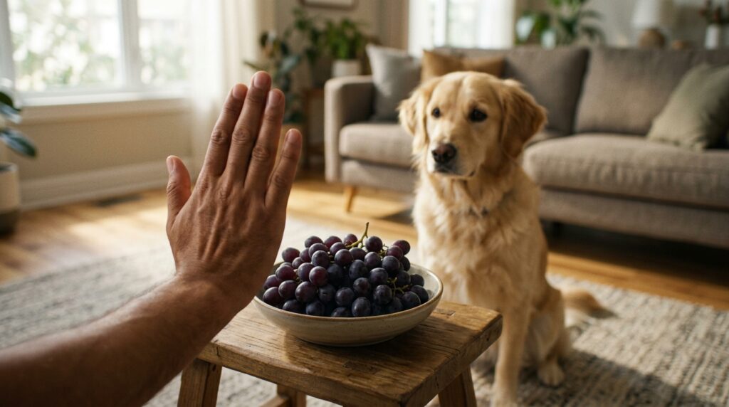 Can dogs eat grapes toxic danger sign.