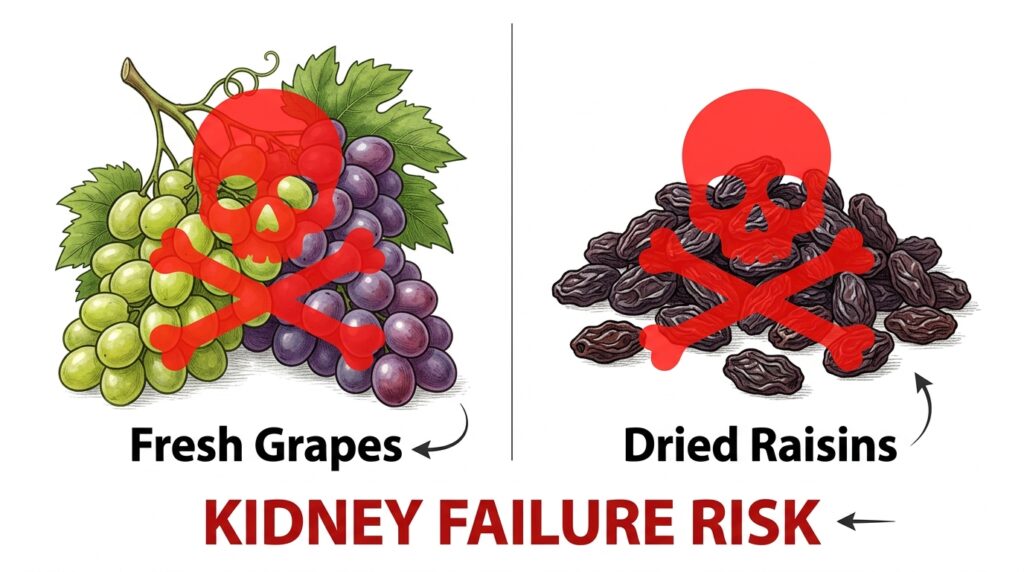 Can dogs eat grapes and raisins kidney failure warning.