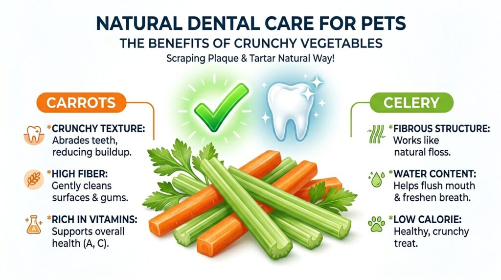 vegetables that clean dogs teeth like carrots and celery.
