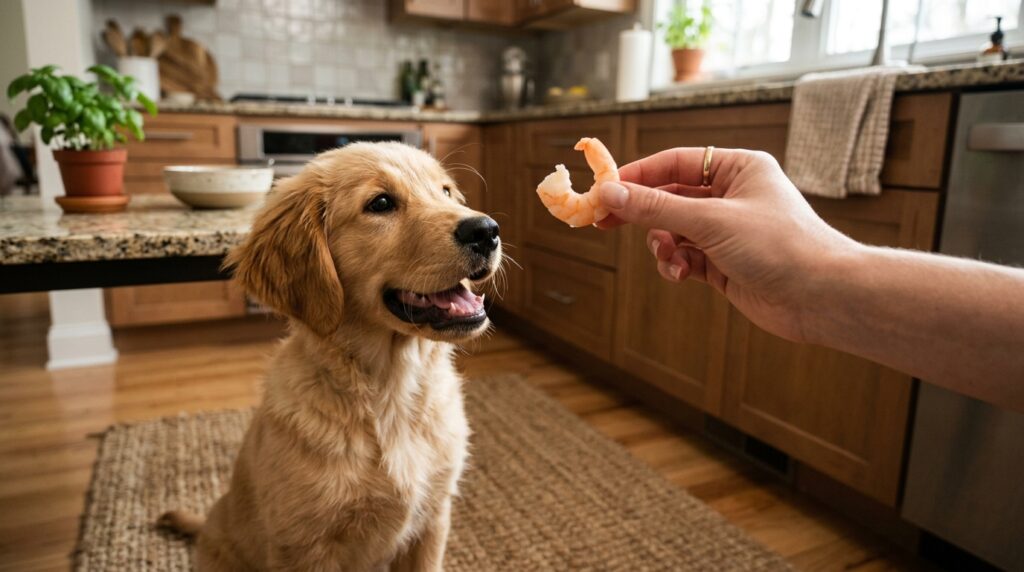 Can dogs eat shrimp safely cooked and peeled.