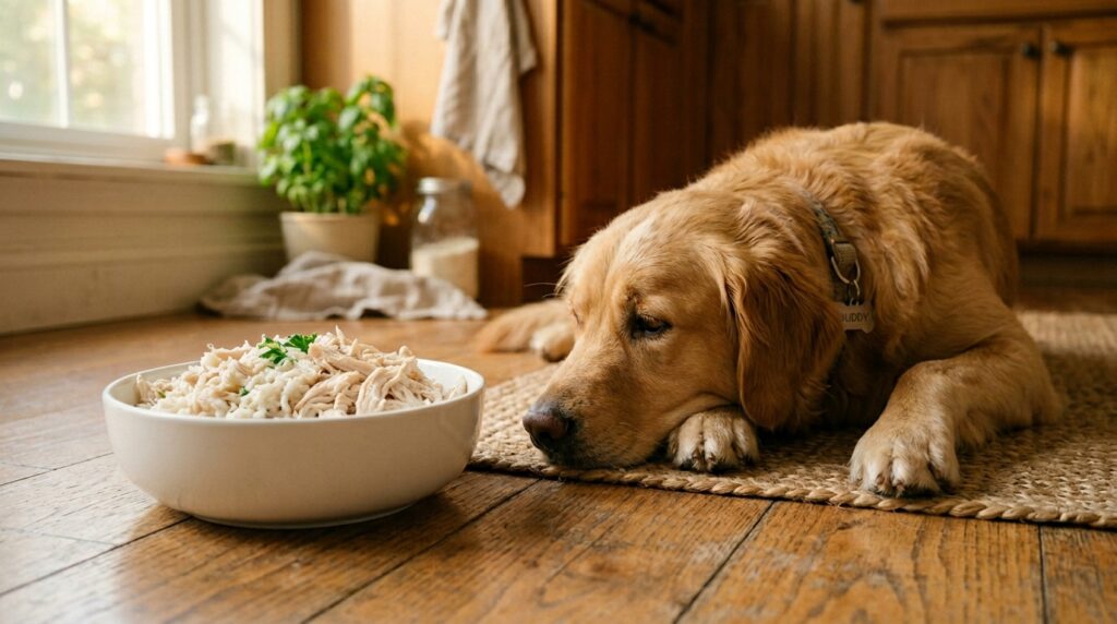 chicken and rice recipe for sick dogs bland diet.