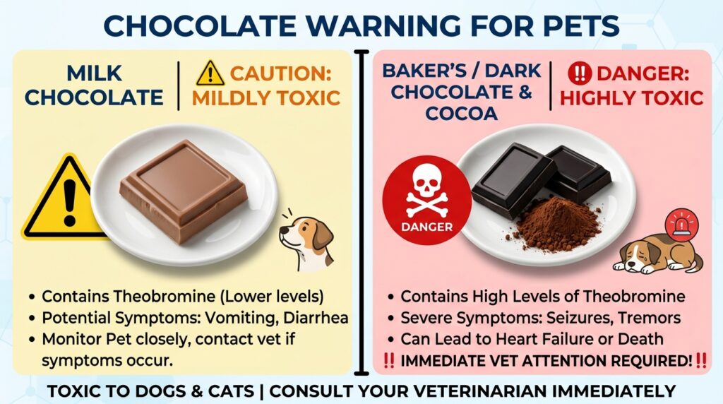 Can dogs eat chocolate toxicity levels dark vs milk.