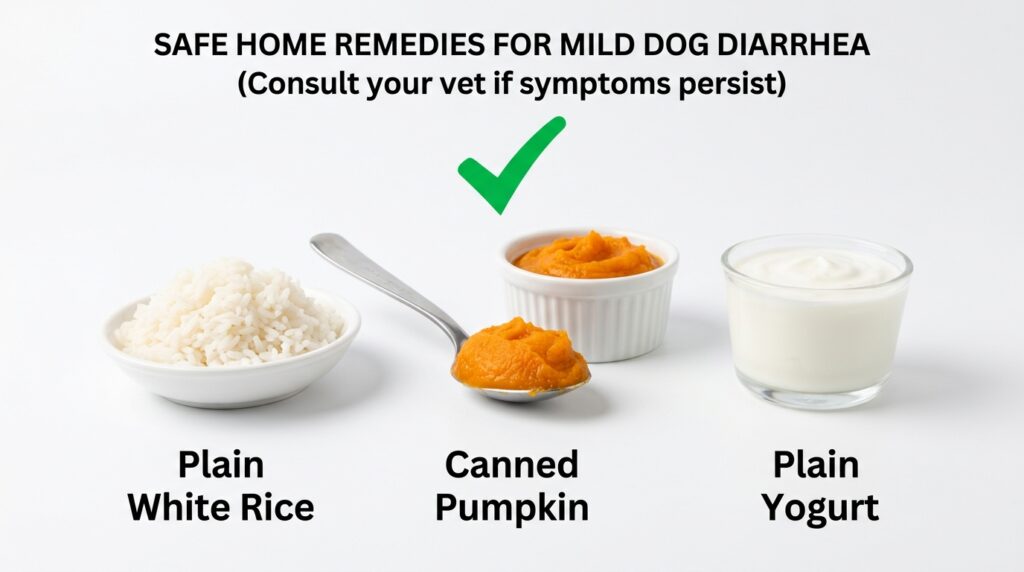 how to stop dog diarrhea fast at home vet remedies pumpkin and rice.