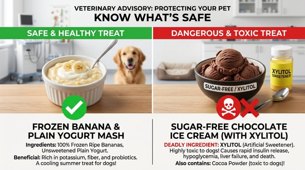 Can dogs eat ice cream toxic flavors and xylitol warning.