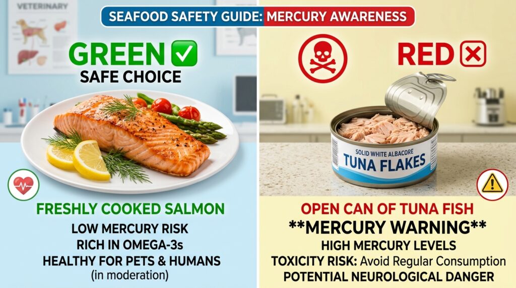 Can dogs eat tuna mercury poisoning warning.