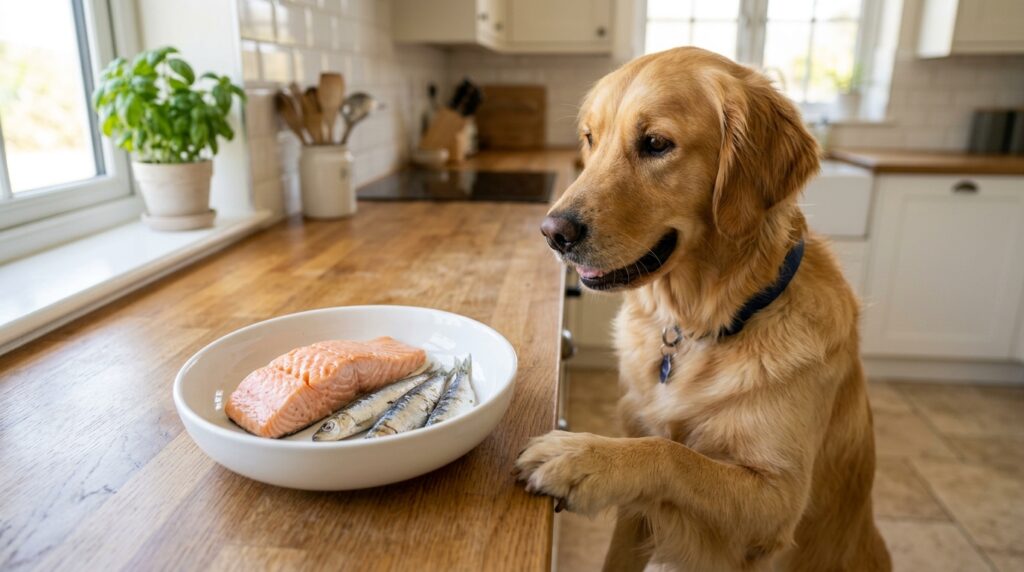 Best safe seafood for dogs healthy salmon.