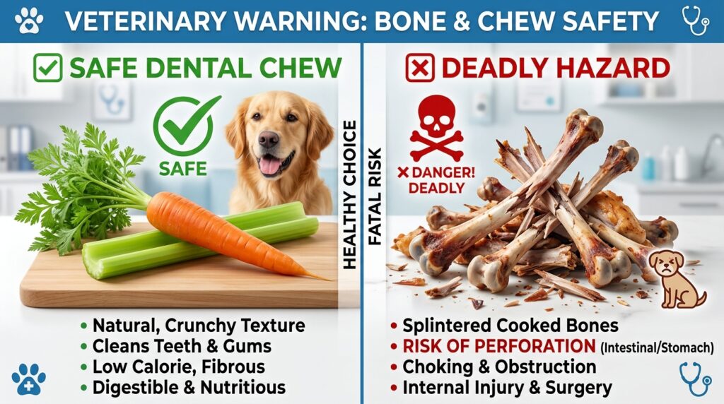 can dogs eat bones to clean their teeth cooked vs raw warning.