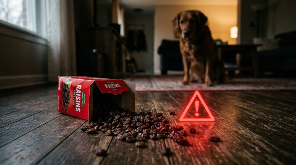 Help my dog ate raisins emergency survival guide.