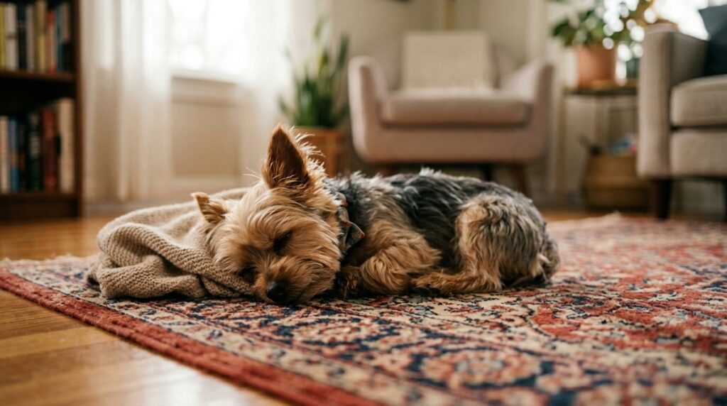 A recovering dog next to a rescue gel representing sugar supplements for dogs with hypoglycemia