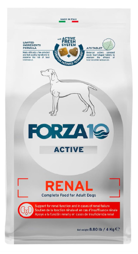 Forza10 Renal Active bag, one of the best low phosphorus dog foods for kidney disease