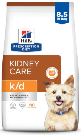 Hill's Prescription Diet k/d bag, one of the best low phosphorus dog foods for kidney disease