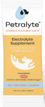 Petralyte canine electrolyte powder formula representing the best electrolytes for dogs