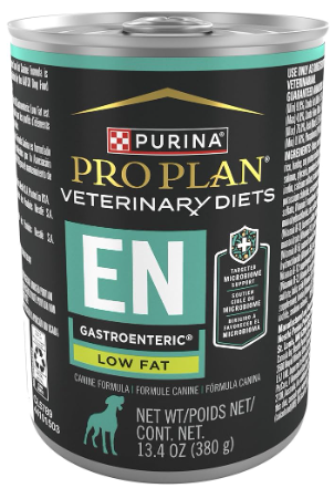 Purina Pro Plan EN Gastroenteric canned food, choice of the best low-fat wet dog foods for pancreatitis