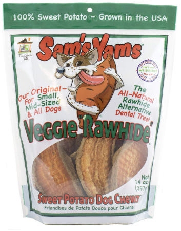Sam's Yams sweet potato treats as one of the best low fat dog chews for pancreatitis