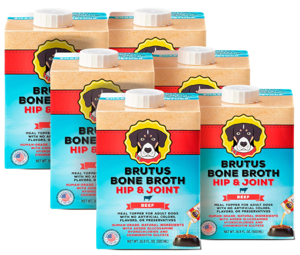 Brutus bone broth carton representing the best bone broths for dogs with pancreatitis