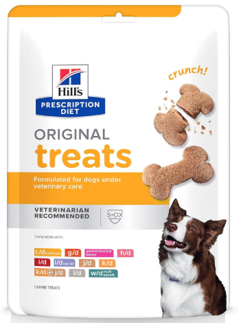 Hill's Prescription Diet original treats representing low phosphorus dog treats for kidney disease