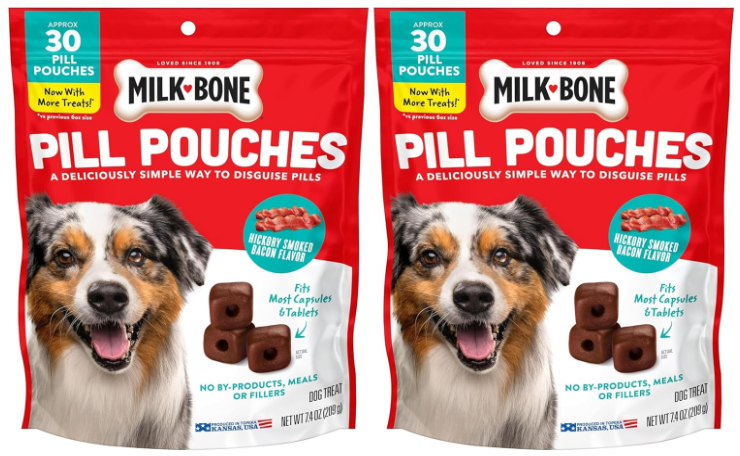 Milk-Bone Pill Pouches representing the best low fat pill pockets for dogs with pancreatitis