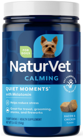 NaturVet Quiet Moments soft chews representing the best calming supplements for dogs