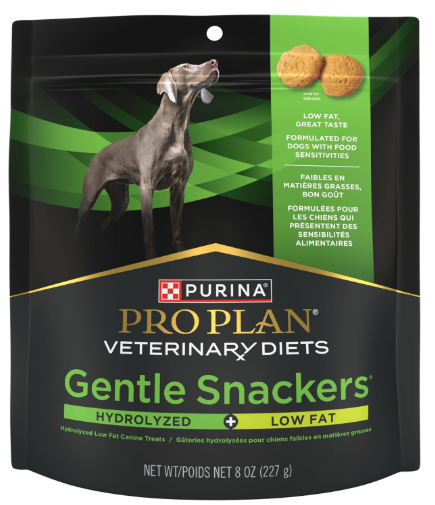 Purina Pro Plan Gentle Snackers treats representing low phosphorus dog treats for kidney disease