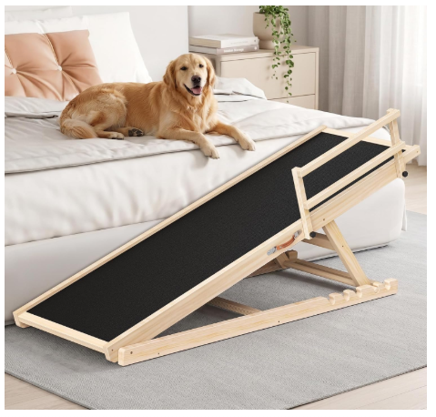 Tresbro adjustable wooden ramp representing the best dog ramps for older dogs