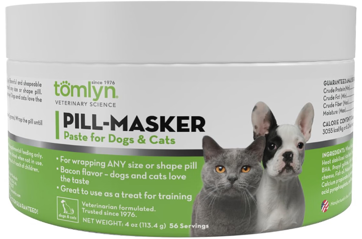 Tomlyn Pill-Masker paste representing low phosphorus pill pockets for kidney disease